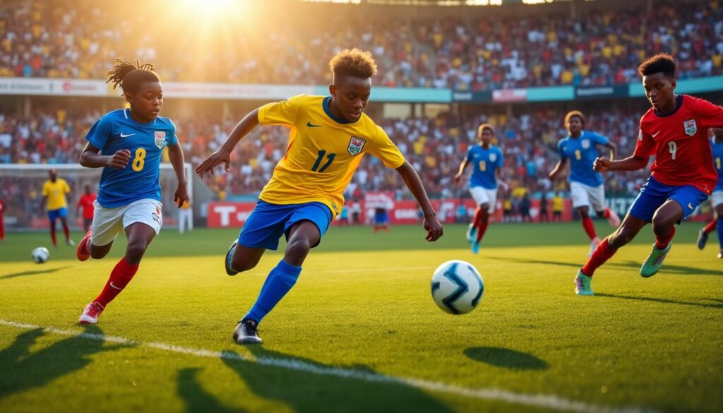 découvrez les temps forts du tournoi de guadeloupe, où les u16 s'affrontent avec détermination contre haïti en quart de finale. suivez cette rencontre prometteuse qui pourrait marquer un tournant pour les jeunes talents du football !