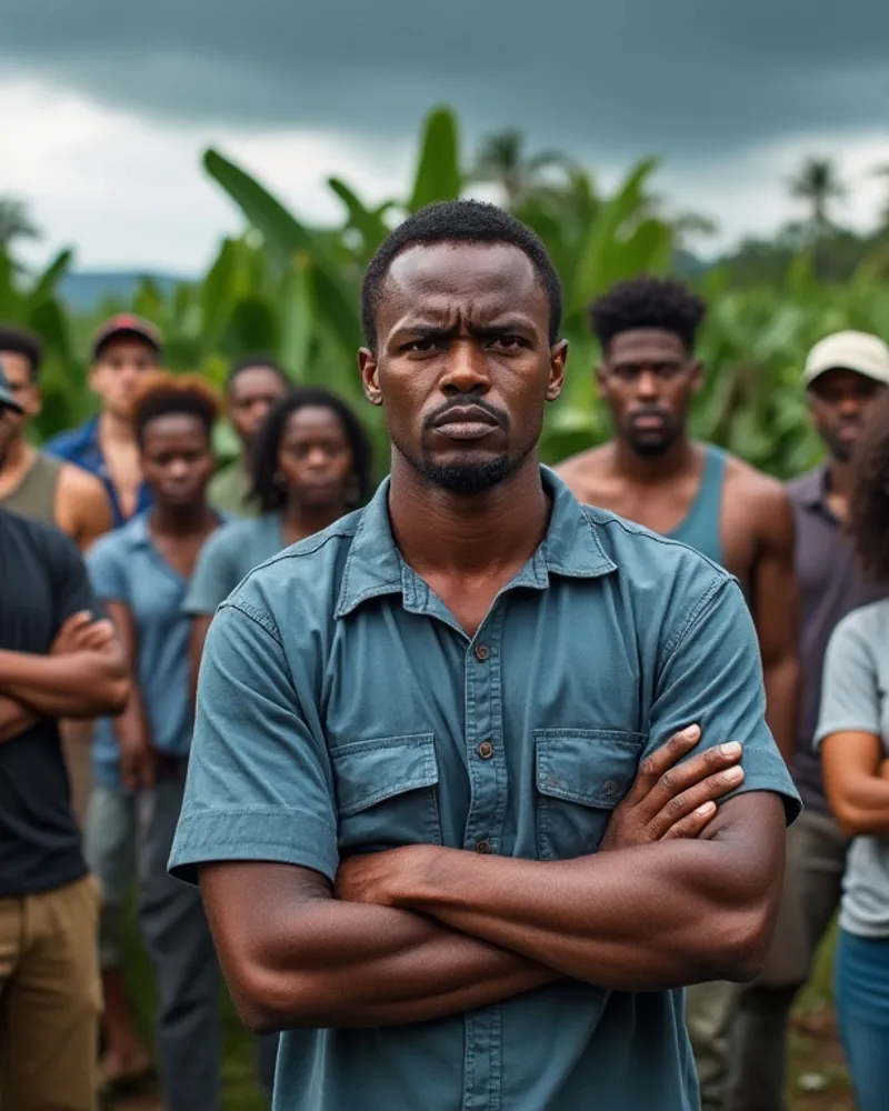 des employés de la CUMA de la Plaine en Guadeloupe se rassemblent face à des salaires non versés depuis un mois et demi