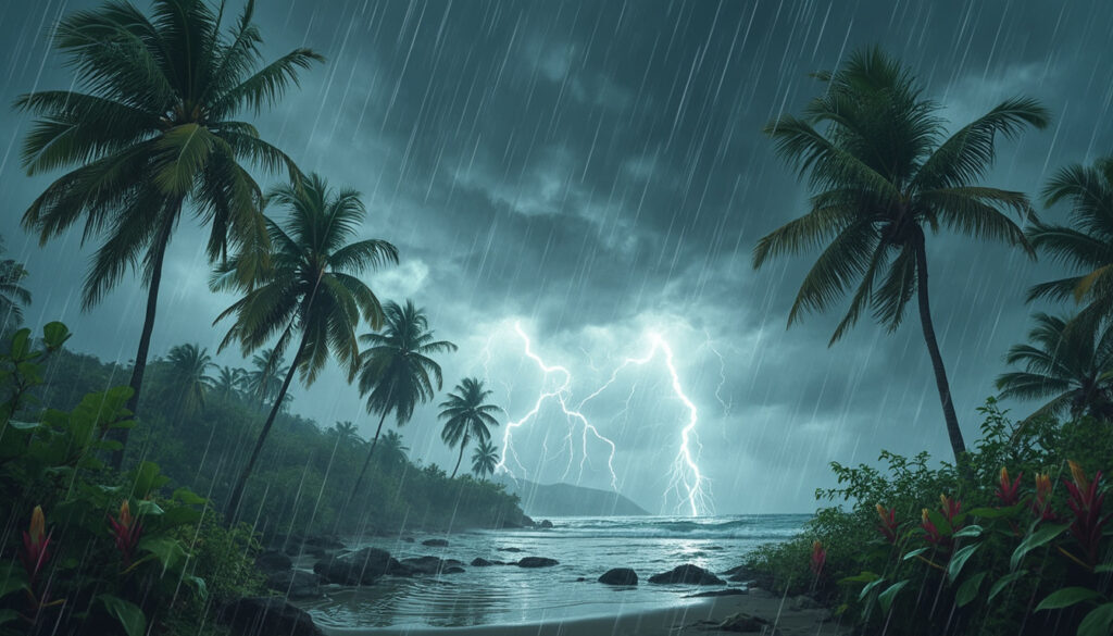 soyez vigilants en guadeloupe : l'onde tropicale n°24 provoque de fortes pluies et des orages intenses. consultez notre alerte météo pour rester informé sur l'évolution de la situation et les mesures de précaution à prendre.